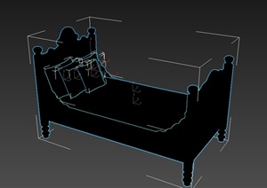 室内休息单人床设计3d模型