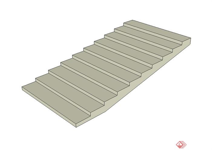 简单的建筑楼梯su模型(1)