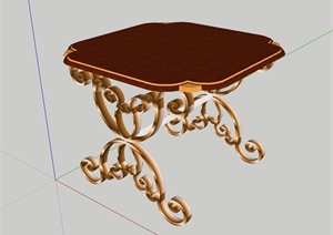 欧式风格完整独特详细的桌子设计SU(草图大师)模型