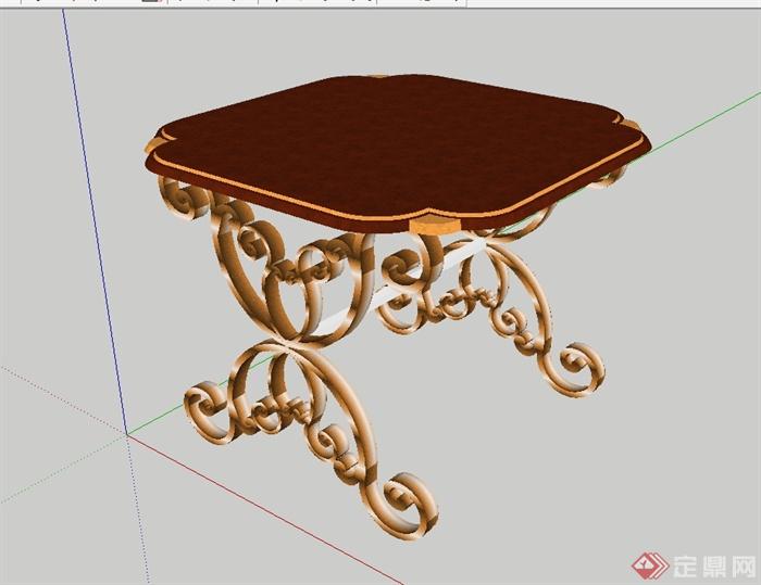欧式风格完整独特详细的桌子设计su模型(1)