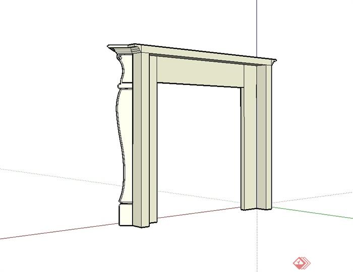 某欧式风格详细的门框设计su模型(2)