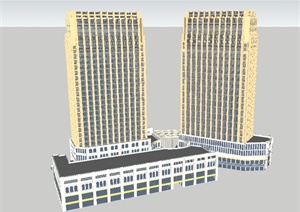 新古典风格商业酒店SU(草图大师)模型