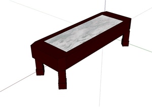 现代中式风格客厅茶几桌子设计SU(草图大师)模型