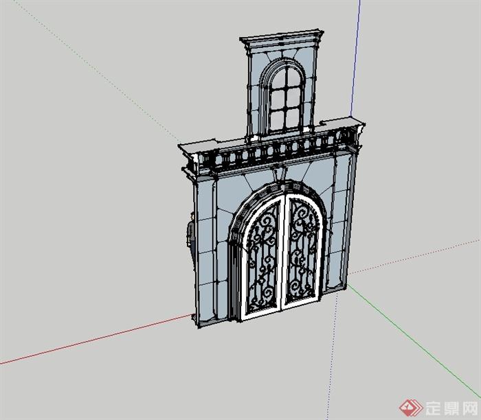 欧式风格建筑门窗设计su模型(3)