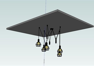 简约室内吊灯设计SU(草图大师)模型