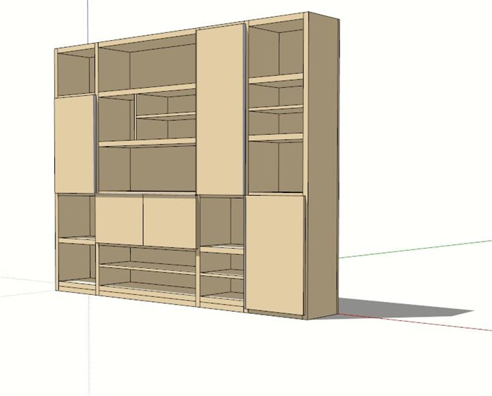 木质书柜设计su模型
