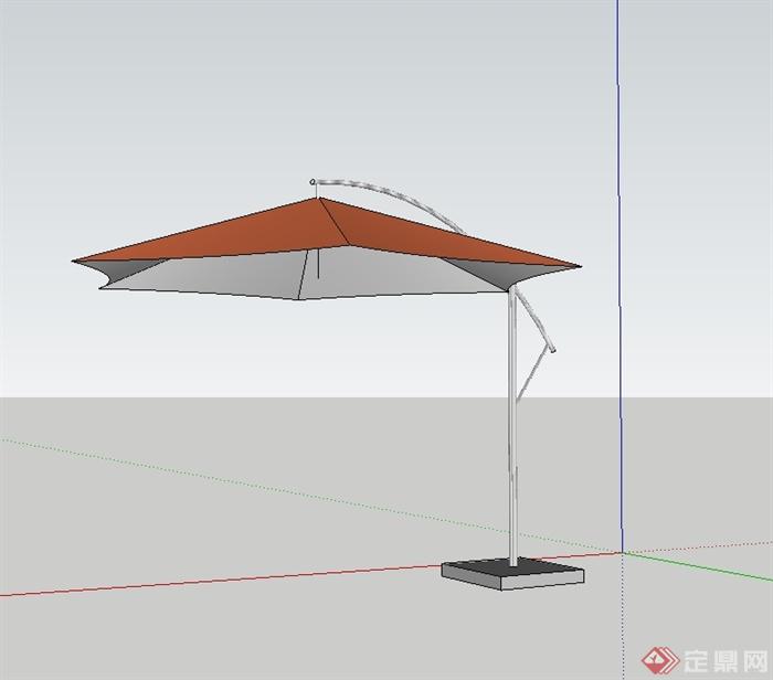 现代风格户外遮阳吊伞设计su模型(3)