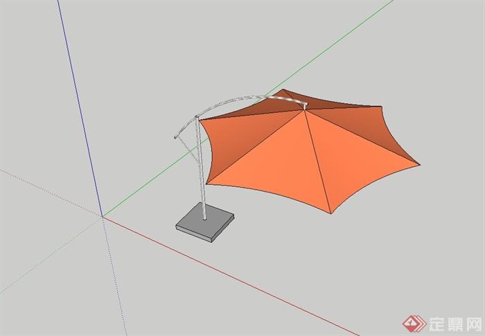 现代风格户外遮阳吊伞设计su模型(2)