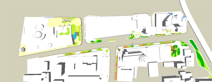 现代街道景观改造方案SU模型(6)