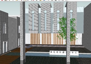 现代商业街道文体中心SU(草图大师)模型