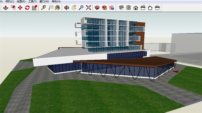 现代酒店建筑方案SU模型(1)