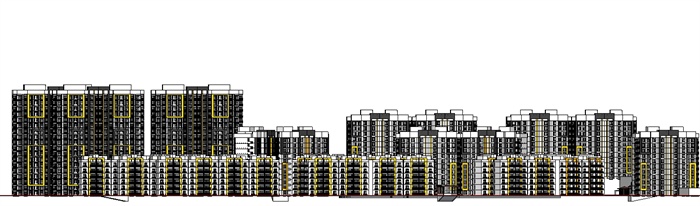 现代住宅小区建筑规划方案SU模型(3)