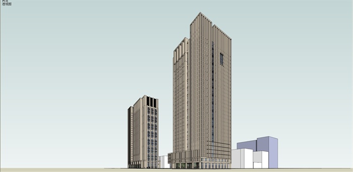 两栋商务办公大厦SU模型(6)