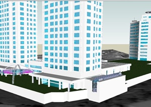 硒双城现代商业住宅综合体项目SU(草图大师)模型