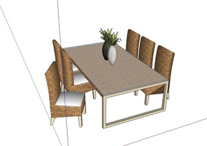 中式欧式现代家具餐桌椅组合54个SU(草图大师)模型