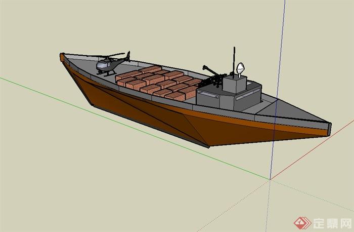 运输船设计su模型(3)