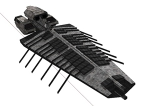 科幻飞船设计SU(草图大师)模型