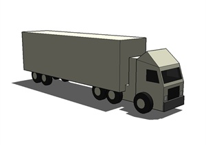 有材质无贴图的卡车设计SU(草图大师)模型