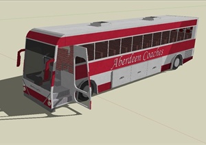 三辆巴士车设计SU(草图大师)模型