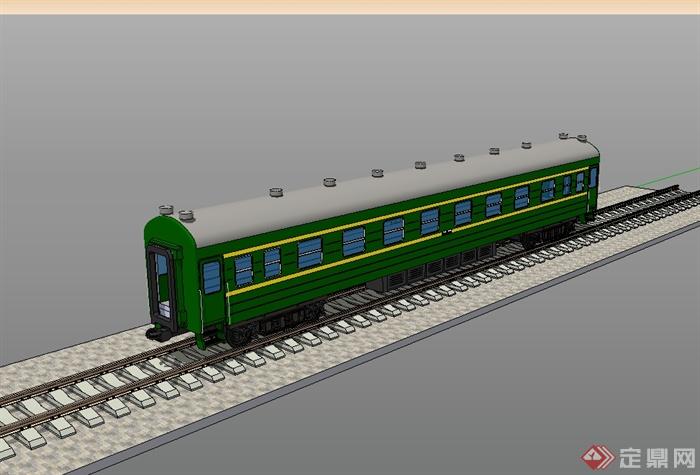 绿皮火车设计su模型原创