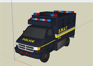 某警车完整详细设计SU(草图大师)模型