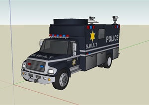 警用汽车设计SU(草图大师)模型