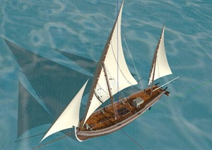 船舶帆船设计SU(草图大师)模型