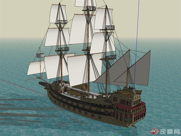 海盗帆船设计su模型(3)