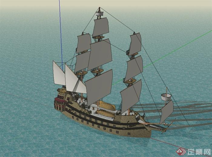 海盗帆船设计su模型(2)