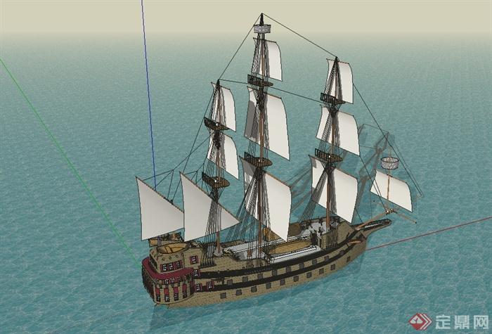 海盗帆船设计su模型(1)