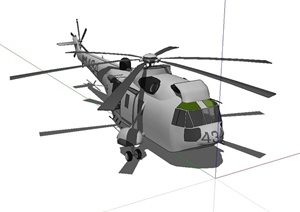 某直升机详细设计SU(草图大师)模型