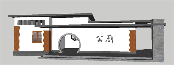 新中式小型公厕SU模型(2)