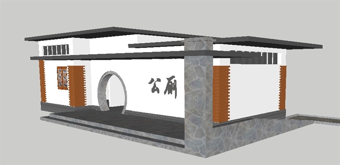 新中式小型公厕SU模型(3)