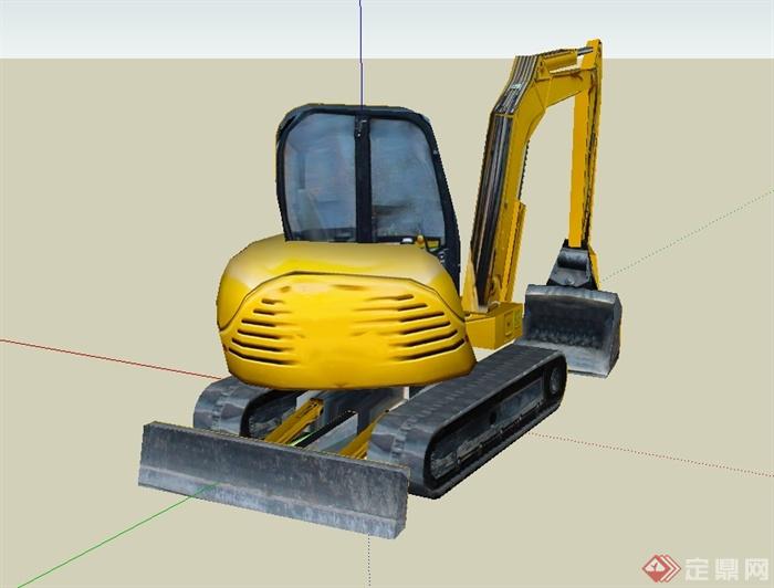 工程施工挖掘机设计su模型(3)