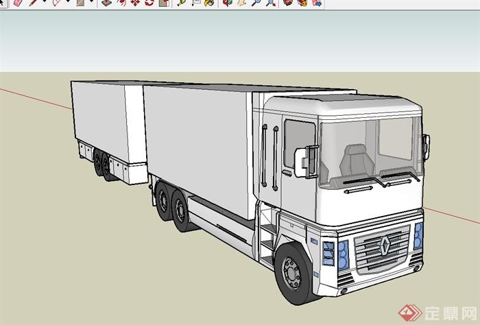 大型货车卡车设计su模型(1)