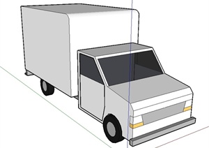 有材质无贴图的货车设计SU(草图大师)模型