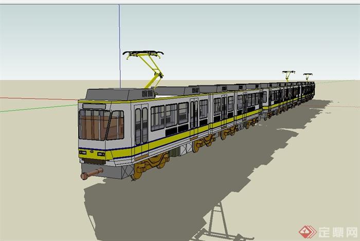 一辆完整的火车设计su模型(1)