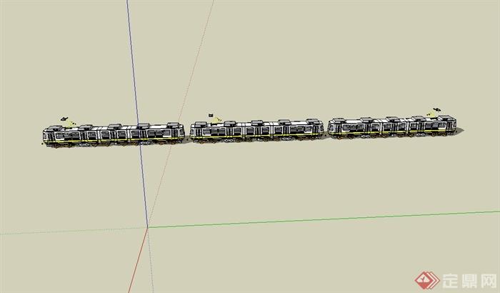 一辆完整的火车设计su模型(3)