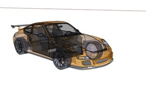 一辆透明的跑车设计SU(草图大师)模型