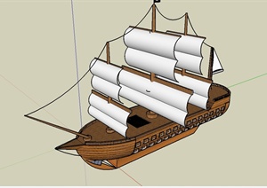海盗帆船详细设计SU(草图大师)模型