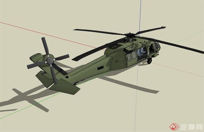 军用详细完整的飞机设计su模型(3)