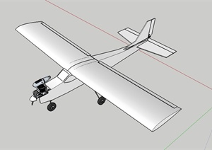 一架有材质无贴图的飞机设计SU(草图大师)模型