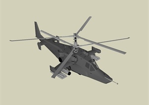 完整详细的直升飞机设计SU(草图大师)模型
