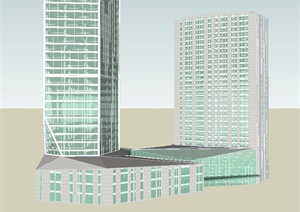 现代商务中心办公大厦SU(草图大师)模型