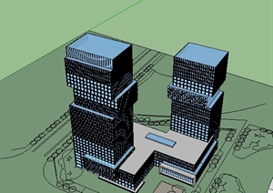 湖北襄樊凯夏写字楼SU(草图大师)模型