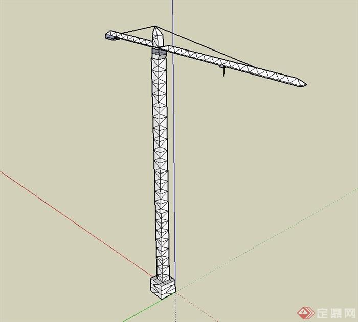 工程施工塔吊设计su模型(3)