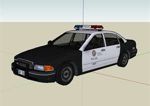 警车完整设计SU(草图大师)模型
