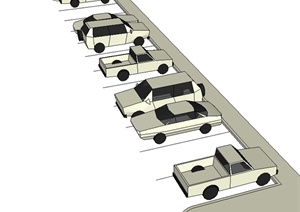 21种不同的停车场设计SU(草图大师)模型