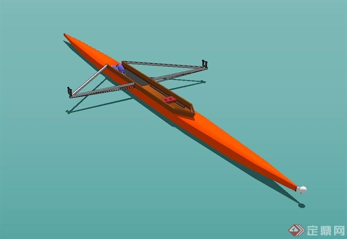 单人比赛船只设计su模型(3)
