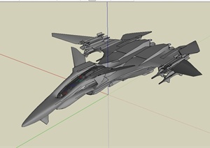 战斗飞机完整设计SU(草图大师)模型